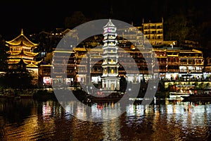 Fenghuang Ancient Town. Located in Fenghuang County. Southwest of HuNan Province, China.