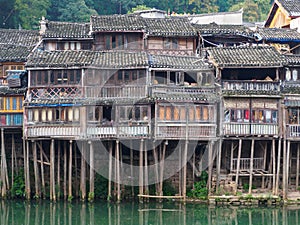 Fenghuang Ancient Town. Located in Fenghuang County. Southwest of HuNan Province, China. Fenghuang is a popular tourist