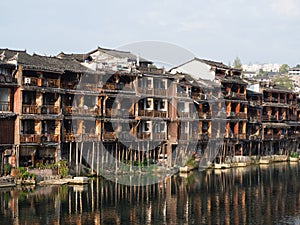 Fenghuang Ancient Town. Located in Fenghuang County. Southwest of HuNan Province, China. Fenghuang is a popular tourist