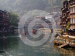 Fenghuang Ancient Town. Located in Fenghuang County. Southwest of HuNan Province, China. Fenghuang is a popular tourist