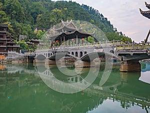 Fenghuang old town bridge with Scenery view of fenghuang old town