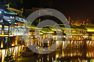 Fenghuang Village China at Night