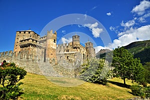 Fenis Castle, an Italian medieval castle photo