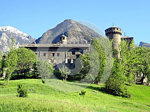 The Fenis Castle, located near Aosta, Italy photo