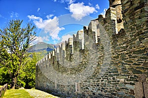 Fenis castle is a Medieval castle with a fascinating architecture and amazing courtyard photo