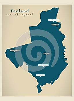 Fenland district map - England UK