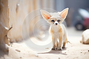 fennec fox in a desertthemed enclosure