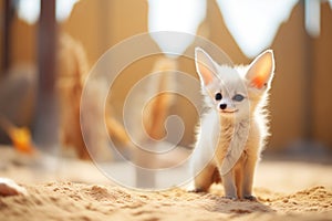 fennec fox in a desertthemed enclosure