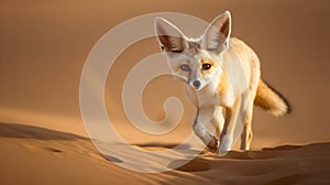Fennec Fox\'s Twilight Frolic in the Saharan Sands