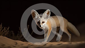 Fennec Fox\'s Twilight Frolic in the Saharan Sands