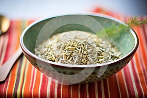 fennel seeds in a bowl, used for fresher breath