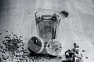 Fennel,variyali or Foeniculum vulgare juice/shrbat with sliced lemons,Citrus ÃÆÃ¢â¬â limon photo