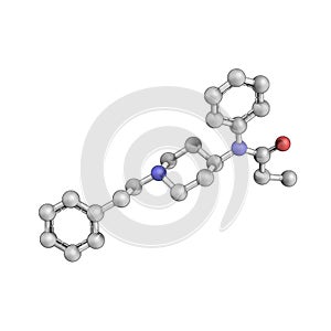 Fentanyl - Pain medication opioid - Ball and Stick