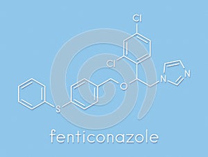 Fenticonazole antifungal drug molecule. Skeletal formula.