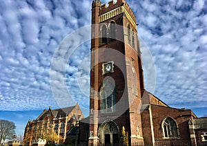 Fenton church old town Hall and big sky