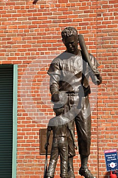 FENWAY PARK, Boston, Ma, jimmy fund statue landsdown street game time