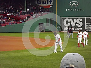 Fenway Park, red sox take the field,