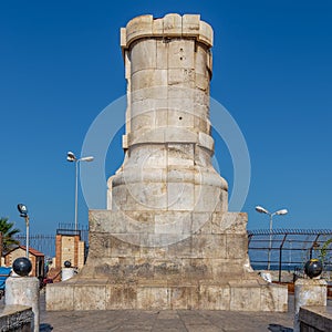 Ferdinand de Lesseps statue base, Entrance of Suez Canal, Port Said, Egypt photo