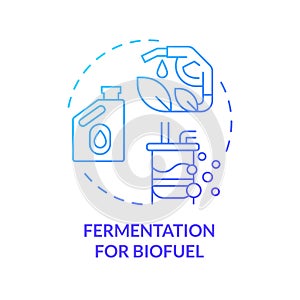 Fermentation for biofuel blue gradient concept icon