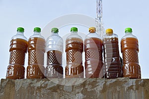 Fermentation of liquid organic fertilizer on an isolated white background