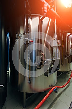 Fermentation tank in small craft private microbrewery
