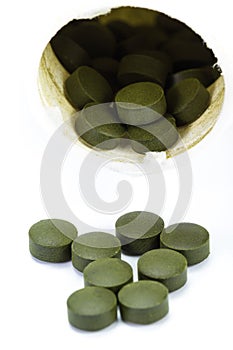 Fermented chlorella tablets