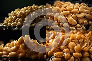 Fermented Soybeans Natto, Traditional Healthy Japanese Soy Food, Abstract Generative AI Illustration