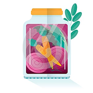 Fermented vegetables in a jar