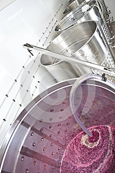 Fermenting vat in a winery