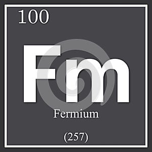 Fermium chemical element, dark square symbol