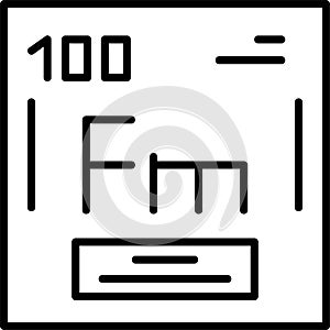 Fermium Outline Vector Icon