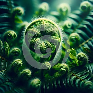 A fern unfurling, Ai generated image
