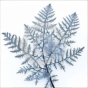 fernlike dendrite snowflakes with dendritic branches resemblin photo