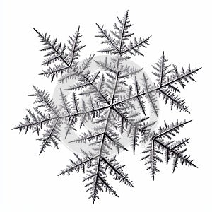 Fernlike Stellar Dendrite Snowflake A stellar dendrite snowflak