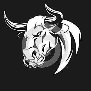 Ferocious bull head