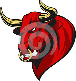 Ferocious bull head photo