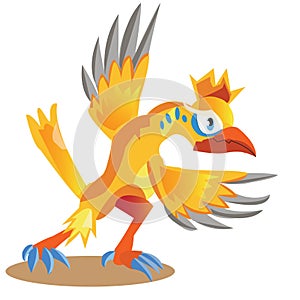 ferocious rooster cartoon. Vector illustration decorative design