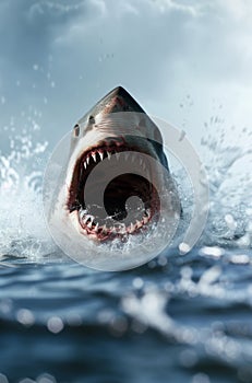 Ferocious shark attack in the deep blue sea