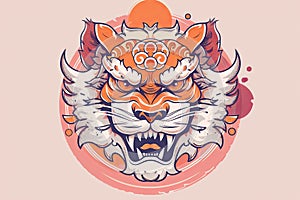 Stylized Tiger Head Illustration