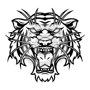 Ferocious tiger head vintage template