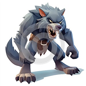 Angry Werewolf Character Design, Ready to Attack