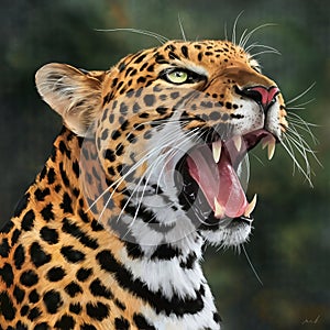 Ferocious wild tiger in nature AI generated