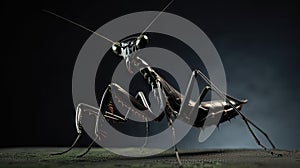 Ferociously Agitated Mantis Displaying Intense Emotions in its Natural Habitat