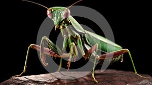 Ferociously Agitated Mantis Displaying Intense Emotions in its Natural Habitat