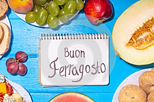 Ferragosto holiday lunch background