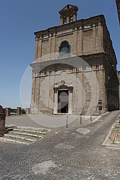 Ferrandina, a small town in Lucania perched on the hill and surrounded by olive trees. General view, landscape. Colors of southern