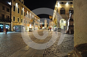 Ferrara, Emilia Romagna, Italy. Pedestrian street by night photo