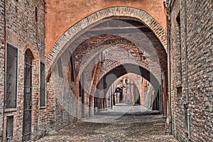 Ferrara, Italy: the medieval alley Via delle Volte photo