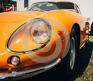 Ferrari Classic Yellow Race Car front view