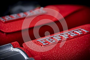 Ferrari engine detail logo